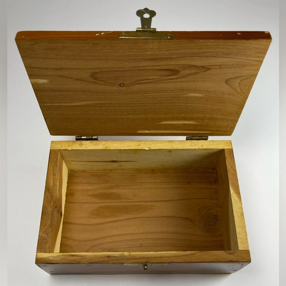 Vintage wooden cedar “Mother” jewelry box